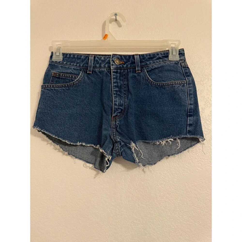 Paris Blues Vintage Denim Jean Shorts Women's Raw‎ Hem 90s Blue